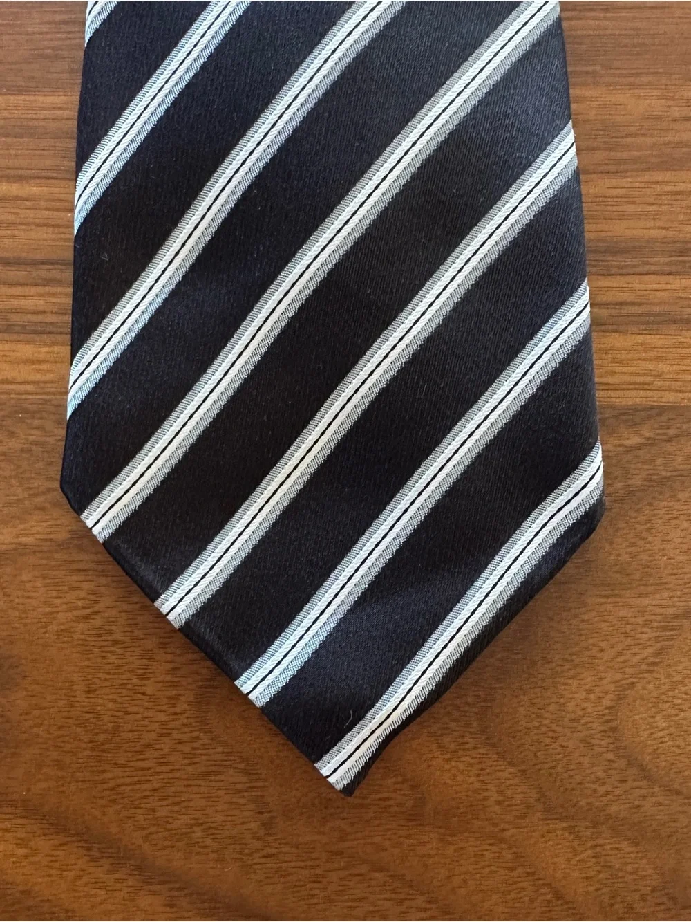 Ermenegildo Zegna Black Striped Silk Tie - Classic Formal Accessory